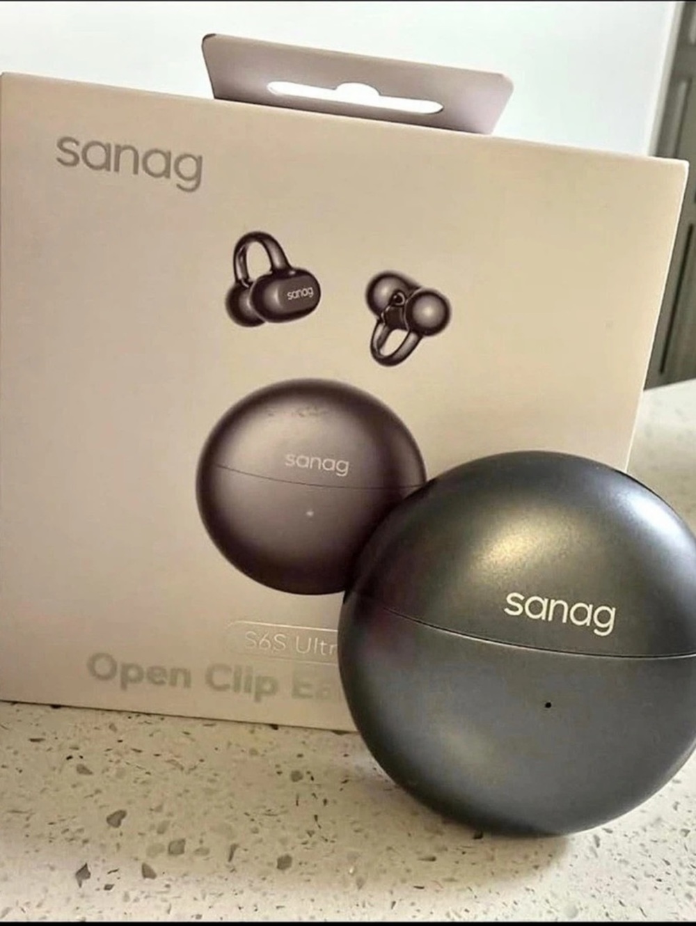 Sanag Open Clip Ultra Open-Ear Earbuds in Black Like New